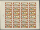 (*) Türkei: 1918, France Air Mail In The Levant : 2 Francs Complete Sheet With Margins, Progressive Plat - Lettres & Documents
