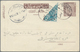 GA Türkei: 1922, 5 Pia. Grenishblue Used Bisect On Postal Stationery Card 2 Pia. Brown Performing 4,5 P - Lettres & Documents