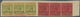 Zypern: 1923. KGV 10sh "Specimen" And £1 "Specimen" Each In Horizontal Strips Of 3 Mounted On One UP - Autres & Non Classés