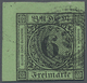 O Baden - Marken Und Briefe: 1852, 6 Kr. (dunkel)gelblichgrün Als Linke Obere Bogenecke Mit Nummernste - Sonstige & Ohne Zuordnung