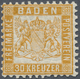 */** Baden - Marken Und Briefe: 1862, Wappen 30 Kr. In A-Farbe Gelborange, Gut Gezähnte Und Nahezu Postfr - Autres & Non Classés