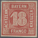 (*) Bayern - Marken Und Briefe: 1862, Quadrat-Ausgabe 18 Kr. In Seltener A-Farbe Zinnoberrot, Ungebrauch - Autres & Non Classés
