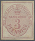 (*) Hannover - Marken Und Briefe: 1853, Oval-Ausgabe 3 Pf. Mattlilarosa Mit Eichenkranz-WZ 2, Ungebrauch - Hannover