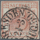 O Sachsen - Marken Und Briefe: 1851, Ziffernzeichnung 3 Pf. Lebhaftrot Aus Einer Der Ersten Auflagen, - Sachsen