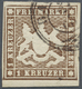 O Württemberg - Marken Und Briefe: 1859, 1 Kr. Orangebraun, Farbfrisch Und Allseits Vollrandiges Unter - Sonstige & Ohne Zuordnung