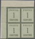 **/* Elsass-Lothringen - Marken Und Briefe: 1870/1871, 1 Ctm. Grün Im 4er-Block Aus Der Li. Oberen Bogene - Sonstige & Ohne Zuordnung