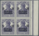**/ Deutsches Reich - Inflation: 1919, 15+5 Pf Germania Schwärzlichviolett Im Postfrischen 4er-Block Vom - Storia Postale