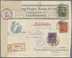 Br Deutsches Reich - Inflation: 1922, 100 Pf Bergarbeiter Sowie 2 M Und 3 M Posthorn, Portogerechte MiF - Briefe U. Dokumente