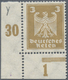** Deutsches Reich - Weimar: 1924, 3 Pf. Reichsadler Aus Der Linken Unteren Bogenecke, Postfrisch Mit L - Ungebraucht