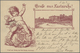 GA Deutsches Reich - Privatganzsachen: 1887, 5 Pf Violett GSK Mit Lila Privatzudruck "Gruss Aus Karlsru - Sonstige & Ohne Zuordnung