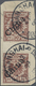 Brfst Deutsche Post In China: 1898, 50 Pf. Lebhaftrötlichbraun Mit Diagonalem Aufdruck Im Senkrechten Zwis - Deutsche Post In China