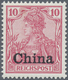 ** Deutsche Post In China: 1901, 10, Pf Reichspost Mit Nicht Verausgabtem Probe-Aufdruck "China", Dicke - Cina (uffici)