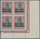 ** Deutsche Post In Marokko: 1900, Der Sog. Fette Aufdruck, Sechs Postfrische Viererblöcke, Dabei Drei - Marocco (uffici)