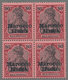Delcampe - ** Deutsche Post In Marokko: 1900, Der Sog. Fette Aufdruck, Sechs Postfrische Viererblöcke, Dabei Drei - Marocco (uffici)