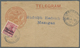 Br Deutsche Post In Marokko: 1912, 10 C. Auf 10 Pfg. Germania Auf Telegramm-Umschlag Mit Klarem, Roten - Maroc (bureaux)