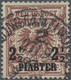 O Deutsche Post In Der Türkei: 1889, 2½ Pia. Auf 50 Pfg. Lebhaftrötlichbraun Mit Aufdruckabart "1 Von - Turquie (bureaux)