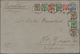 Br Deutsch-Ostafrika: 1894 Aufdruckmarken 3 X 2 Pesa, 3 X 3 Pesa, 2 X 5 Pesa Und 10 Pesa Auf Leinenumsc - Deutsch-Ostafrika