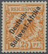 ** Deutsch-Südwestafrika: 1897, 25. Pfg. Diagonalaufdruck In Drei Wörtern Dunkelorange, Postfrisches Ex - Deutsch-Südwestafrika