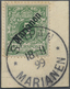 Brfst Deutsche Kolonien - Marianen: 1899, 5 Pfg. Bläulichgrün, Diagonaler Aufdruck, Farbfrisch Auf Briefst - Marianen