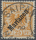 O Deutsche Kolonien - Marianen: 1899, 25. Pfg. Orange, Diagonaler Aufdruck, Farbfrisches Exemplar In E - Mariannes