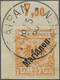 Brfst Deutsche Kolonien - Marianen: 1900. 25 Pf Krone/Adler Aufdruck "Marianen", Gestempelt "SAIPAN 19/5 ° - Isole Marianne