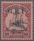 ** Deutsche Kolonien - Marshall-Inseln - Britische Besetzung: 1914. 8 D. Auf 80 Pfg. Dunkelrötlichkarmi - Marshall-Inseln