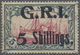 O Deutsche Kolonien - Samoa - Britische Besetzung: 1914. 5 Sh. Auf 5 M. Grünschwarz/rot, ABART: Punkt - Samoa
