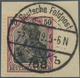 Brfst Deutsche Besetzung I. WK: Postgebiet Ober. Ost - Libau: 1909. 50 Pfg. Germania Mit Überdruck "LIBAU" - Occupation 1914-18