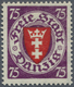 ** Danzig: 75 Pfg. Wappen Dunkelviolettpurpur/dunkelrosa Auf Weiß, Postfrisch Pracht, Kurzbefund Oechsn - Sonstige & Ohne Zuordnung