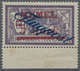 ** Memel: 1922, 3 M. Auf 60 C. Flugpost Mit Aufdruckfehler "langer Balken Kürzer" (25 Mm), Unterrandstü - Memel (Klaïpeda) 1923