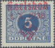 * Sudetenland - Karlsbad: 1938, Portomarke 5 Kronen Ungebraucht (Falzspur) Mit Rotem Handstempelaufdru - Sudetenland