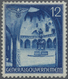 (*) Dt. Besetzung II WK - Generalgouvernement: 1940, 12 Gr Blau Bauwerke, Probedruck In Zähnung L12, Sau - Occupazione 1938 – 45