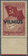 * Dt. Besetzung II WK - Litauen: 1941, "Nordpolflug" 80 Kopeken Karmin Mit Aufdruck "VILNIUS" Vom Unte - Occupation 1938-45