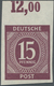 ** Alliierte Besetzung - Gemeinschaftsausgaben: 1946, Ziffer 15 Pfg. Bräunlichlila, Ungezähntes Oberran - Autres & Non Classés