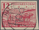 O Sowjetische Zone - Provinz Sachsen: 1945, 12 Pf Dunkelrosarot Mit "POL"-Lochung Sauber Und Zentrisch - Sonstige & Ohne Zuordnung