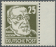 ** DDR: 1952, 25 Pf. Köpfe Braunoliv Auf Gestrichenem Papier Mit WZ 2 XI, Einwandfrei Gezähnt Und Postf - Sonstige & Ohne Zuordnung