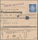 Br DDR - Dienstmarken A (Verwaltungspost B): 1954, 60 Pf Ultramarin, EF Auf Postanweisung über 125 Mark - Autres & Non Classés