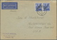 Br Berlin: 1949: Luftpostbrief Als ERSATZAEROGRAMM Mit 2 X 50 Pf. Schwarzaufdruck – Eine Marke Unvollko - Altri & Non Classificati