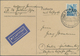 Br Französische Zone - Baden: 1948, 15 Pf Kobaltblau, Portogerechte EF Auf Luftpost-Postkarte Von Titis - Sonstige & Ohne Zuordnung