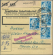 Br Französische Zone - Rheinland Pfalz: 1948, 15 Pf Türkisblau, 3 Paketkarten Mit Reinen Mehrfachfranka - Sonstige & Ohne Zuordnung