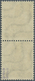 **/* Saarland (1947/56): 1947, 2 Fr. Auf 12 Pfg. Schwarzgrauoliv, Senkrechtes Paar Ohne Und Mit Aufdruck, - Neufs