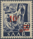 * Saarland (1947/56): "10 Fr. Auf 50 Pfg. Urdruck" Als Ungebrauchter Wert Mit Sehr Guter Zentrierung, - Nuovi