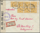 Br Bizone: 1945, 6 Pf Orangegelb AM-Post, 7 Stück Als Portogerechte MeF Auf Einschreibebrief Von Münche - Altri & Non Classificati