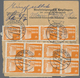 Br Bizone: 1948, 6 Pf Orange Bauten, 15 Stück Als Massen-MeF Auf Paketkarte Von Holzminden, 2.7.51, Nac - Altri & Non Classificati