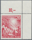 ** Bundesrepublik Deutschland: 1949, 20 Pfg. Rot, Seltene Pl. F. Luxus-Bogenecke - Sonstige & Ohne Zuordnung