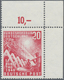 ** Bundesrepublik Deutschland: 1949, 20 Pfg. Rot, Seltene Pl. F. Luxus-Bogenecke - Autres & Non Classés
