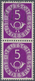 O Bundesrepublik Deutschland: 1951, 5 Pfg. Posthorn Im Senkrechten Paar, Obere Marke Mit Plattenfehler - Sonstige & Ohne Zuordnung