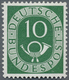 ** Bundesrepublik Deutschland: 1951, Freimarken Posthorn, 10 Pf Mit Platten Fehler "S In Post Abgeschla - Autres & Non Classés