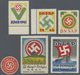 **/* Ansichtskarten: Propaganda: 1939/41, Sechs Verschiedene Seltene Vignetten Der NSDAP In Dänemark, Dav - Parteien & Wahlen