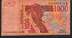 W.A.S. BENIN P215Bl 1000 Francs (20)12 F-VF No Tear,no P.h. - Benin